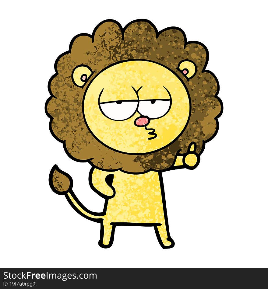 cartoon bored lion. cartoon bored lion