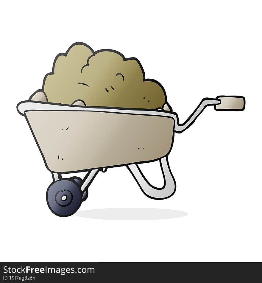 Cartoon Wheelbarrow Full Of Dirt