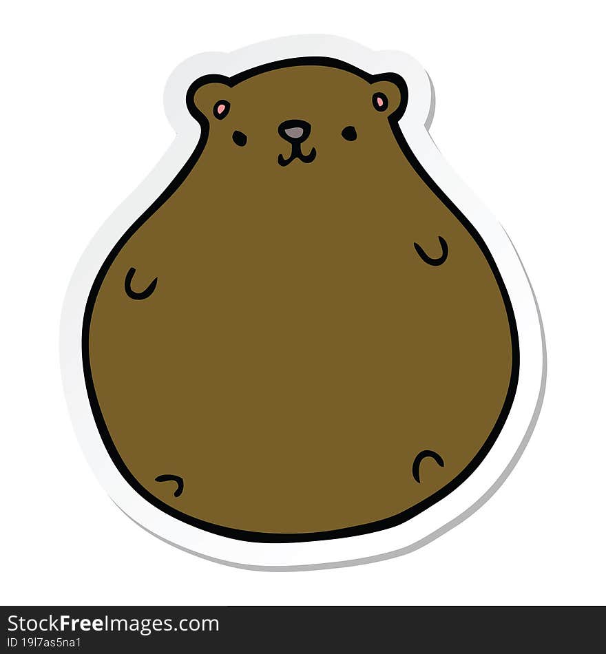 Sticker Of A Cartoon Bear