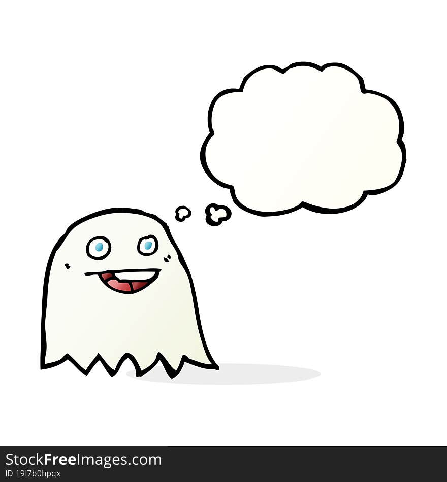 cartoon ghost with thought bubble