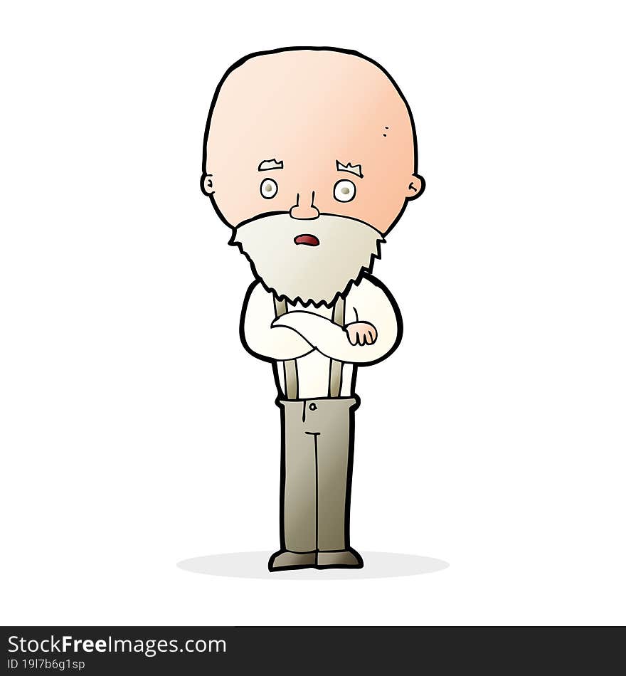 cartoon worried old man