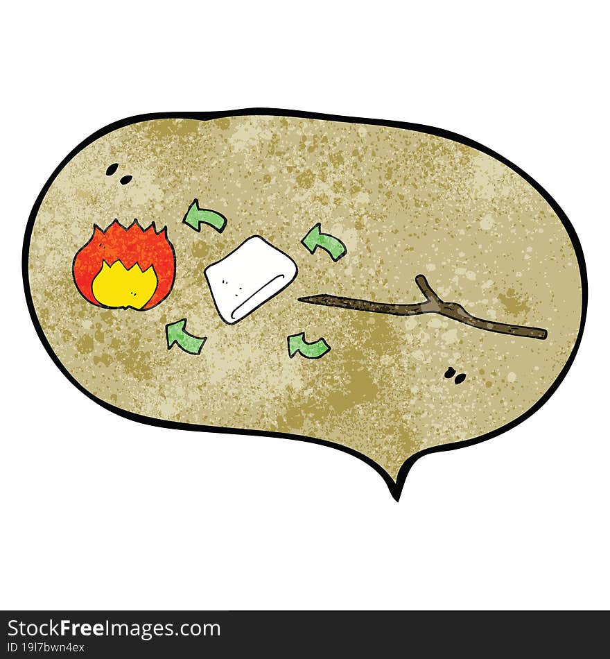 speech bubble textured cartoon toasted marshmallow