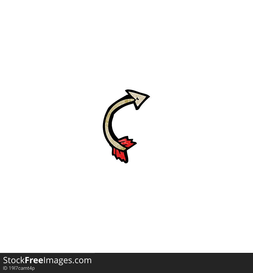 cartoon curling arrow