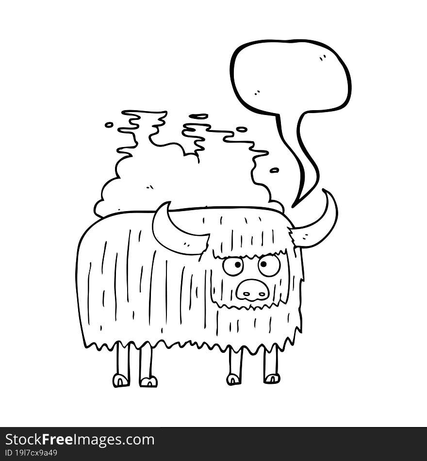 freehand drawn speech bubble cartoon smelly cow