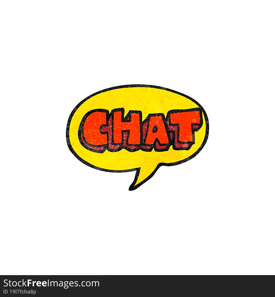 freehand textured cartoon chat symbol