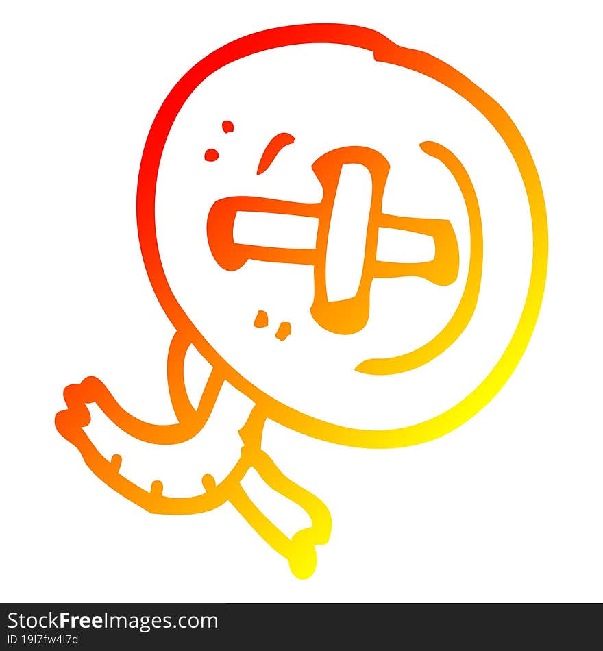 warm gradient line drawing cartoon old button