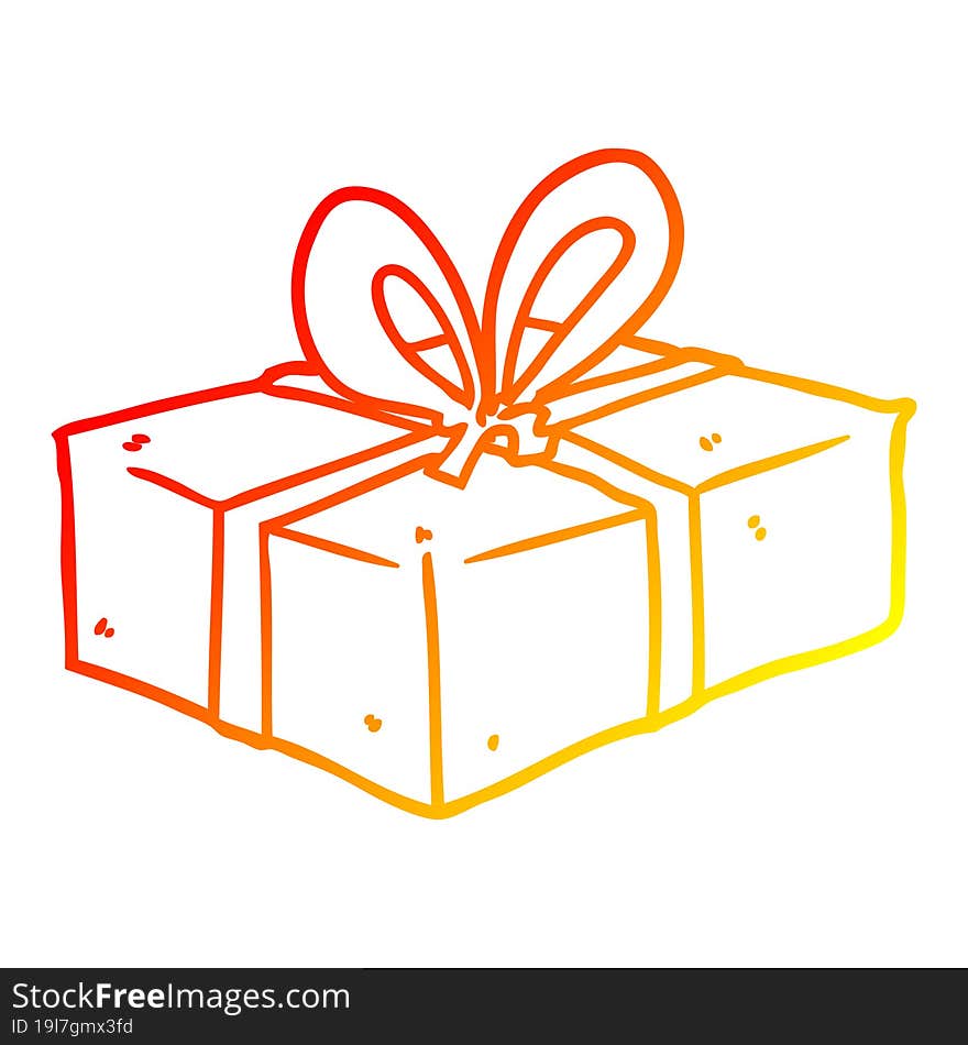 Warm Gradient Line Drawing Wrapped Gift