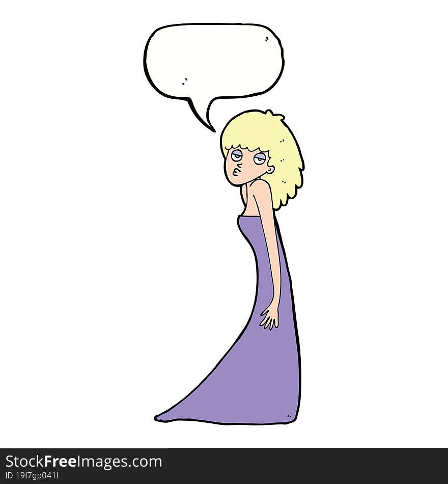 cartoon woman pulling photo face with speech bubble