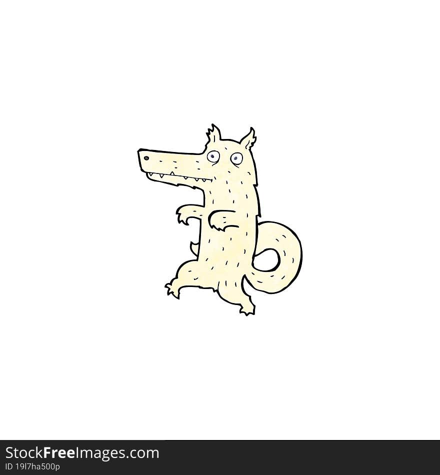 Cartoon White Wolf