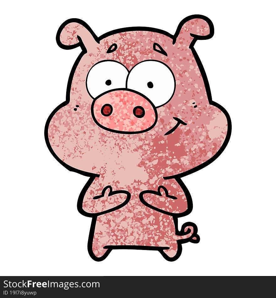 happy cartoon pig. happy cartoon pig