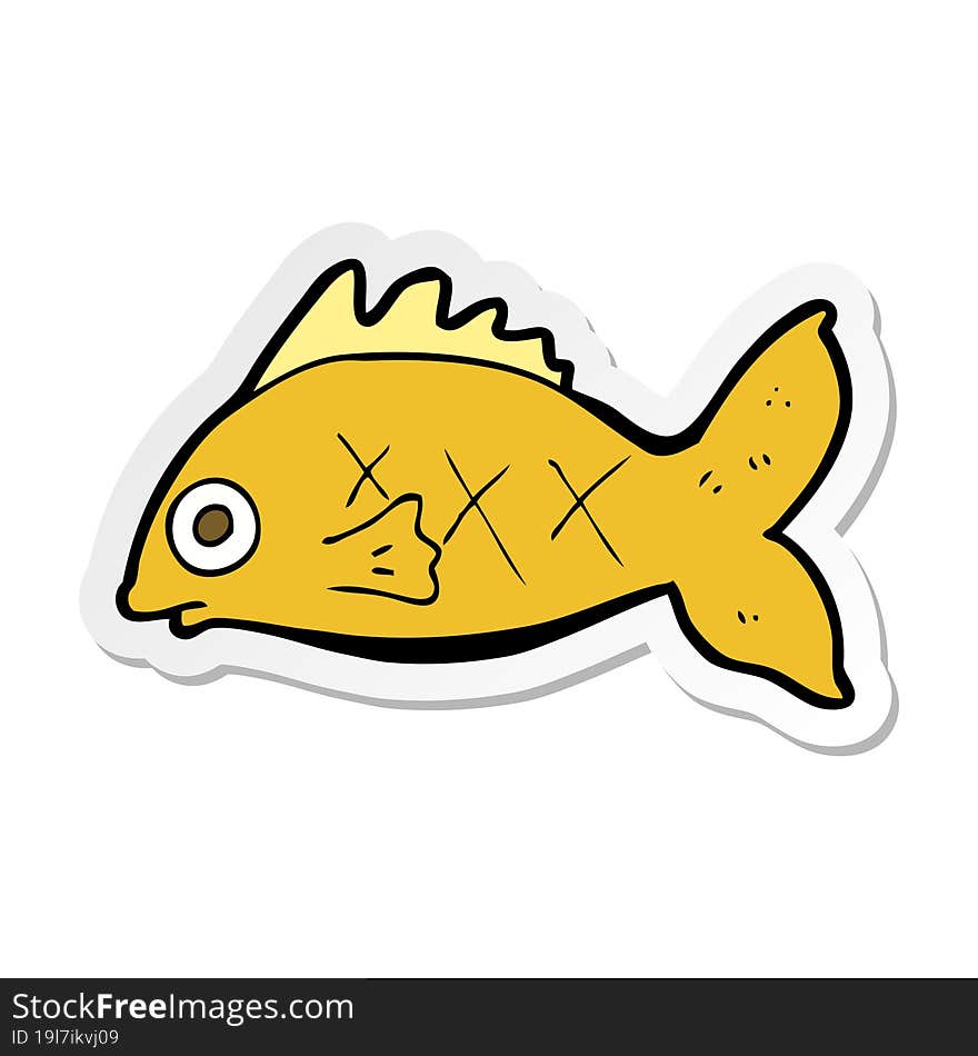 Sticker Of A Cartoon Fish