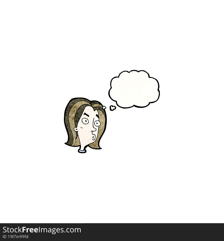 cartoon annoyed woman with thought bubble