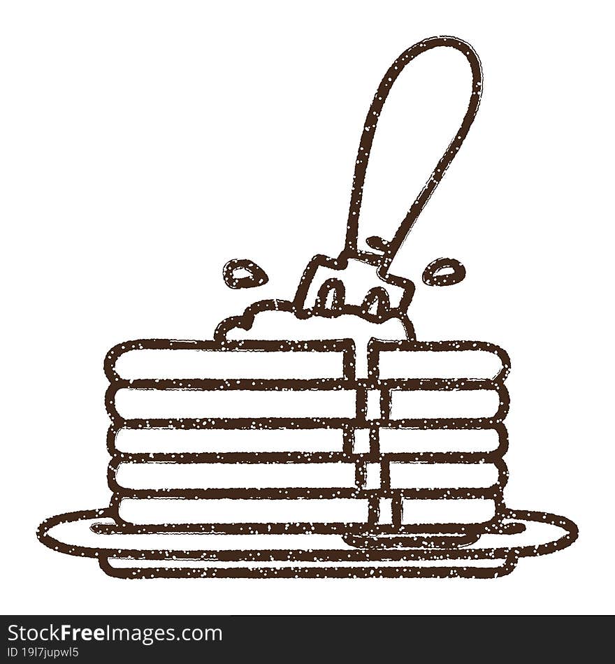 Pancake Stack Charcoal Drawing