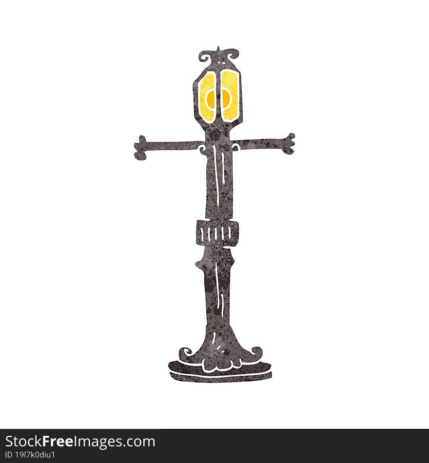 retro cartoon street lamp