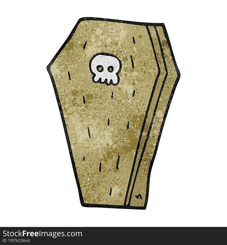 textured cartoon halloween coffin