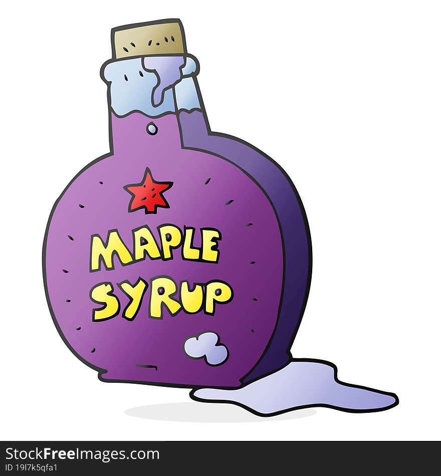 cartoon maple syrup bottle