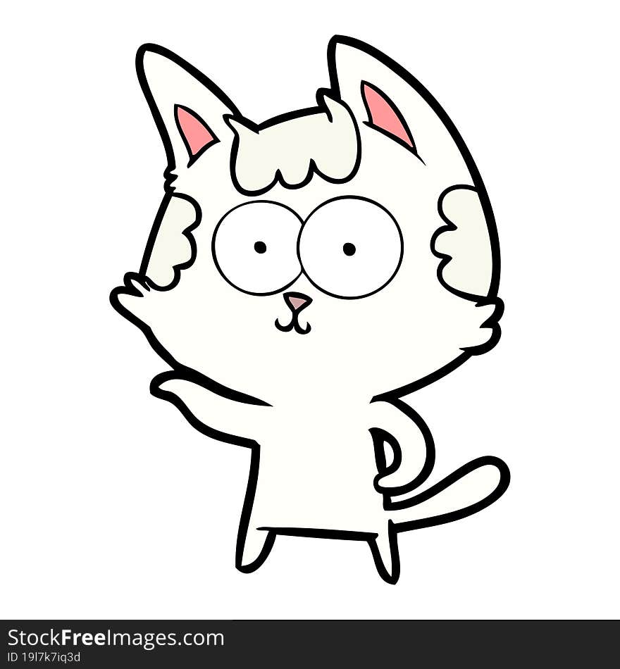 happy cartoon cat. happy cartoon cat