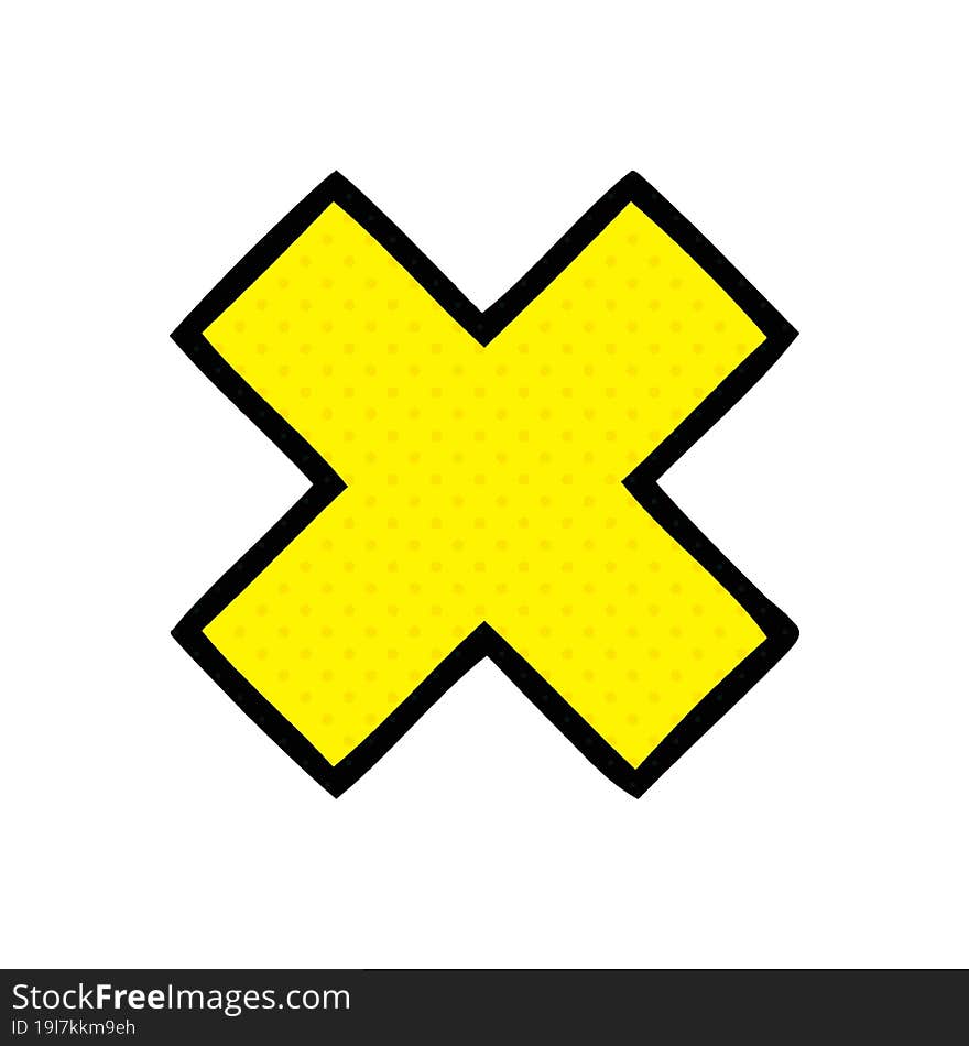 Comic Book Style Cartoon Multiplication Symbol