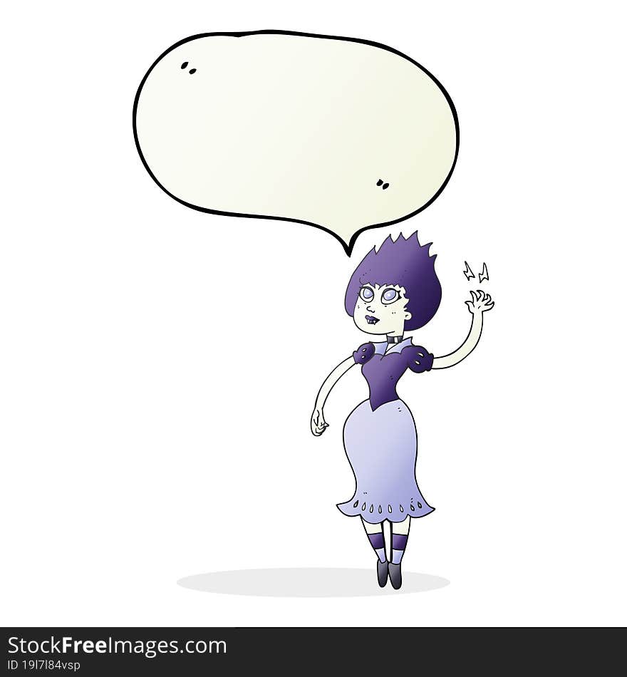 Speech Bubble Cartoon Vampire Girl