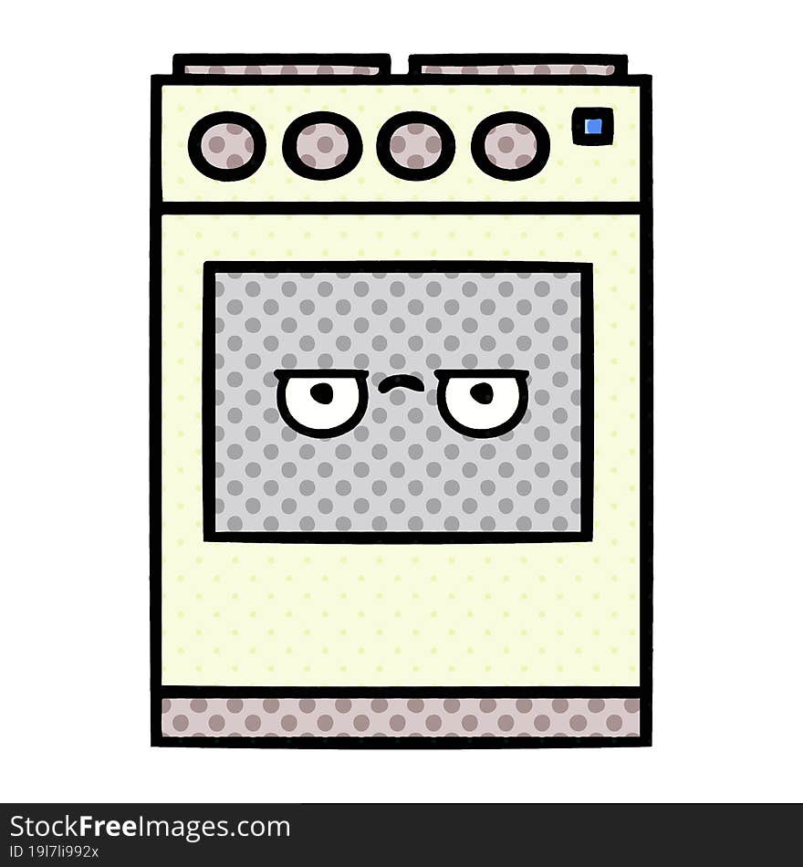 Comic Book Style Cartoon Kitchen Oven