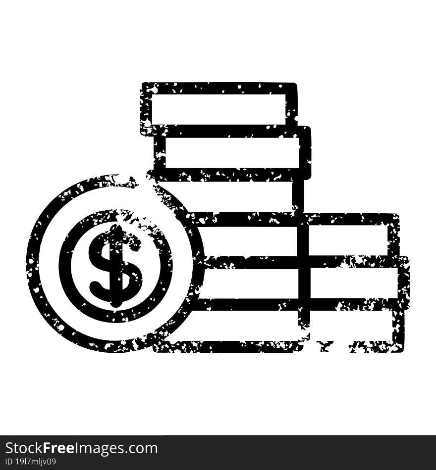 stacked money distressed icon symbol