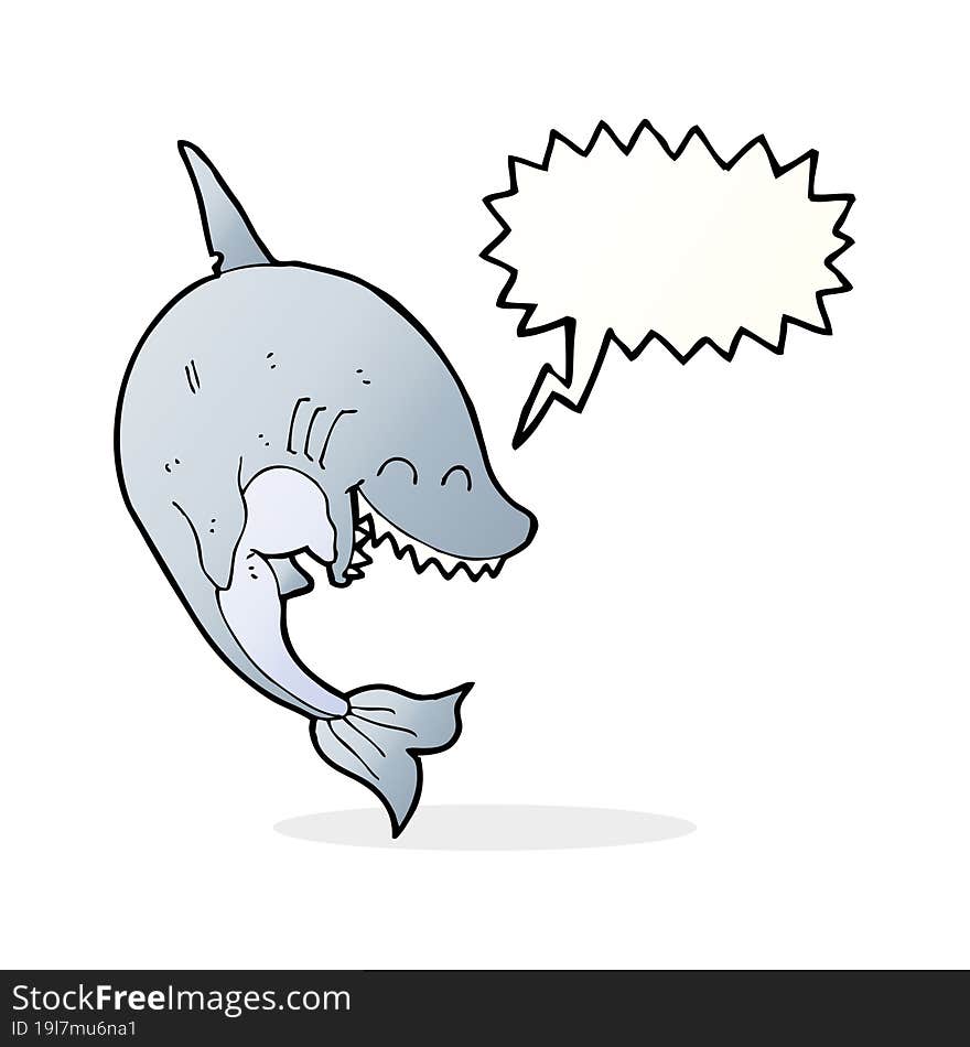 cartoon shark with speech bubble