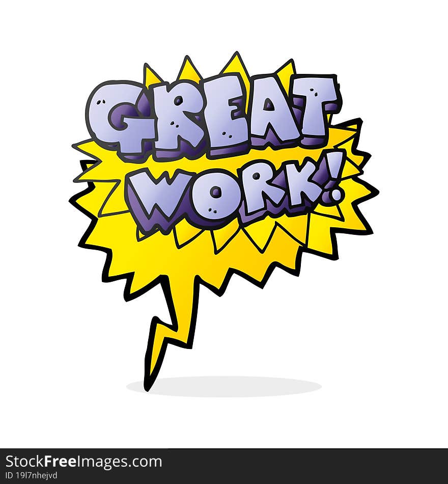 speech bubble cartoon great work symbol