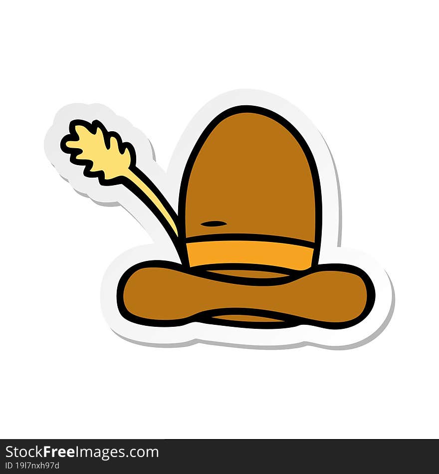 sticker cartoon doodle of a farmers hat