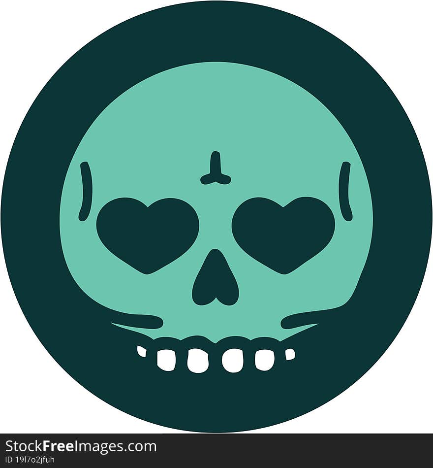 iconic tattoo style image of a skull. iconic tattoo style image of a skull