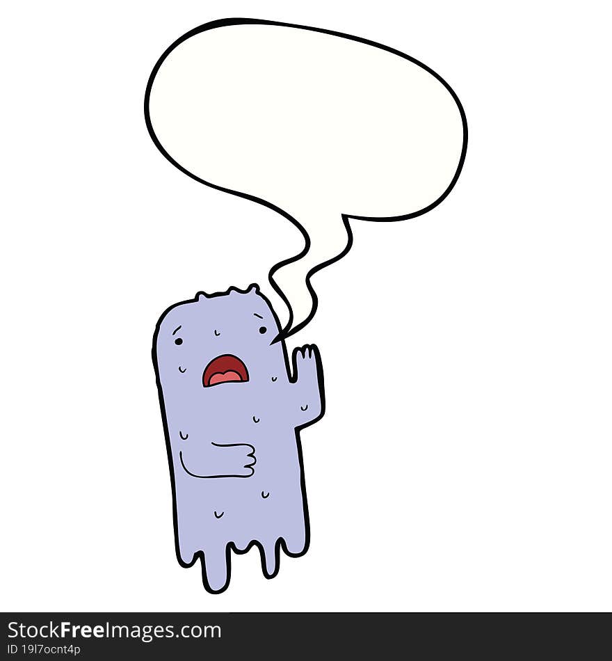 cartoon ghost with speech bubble. cartoon ghost with speech bubble