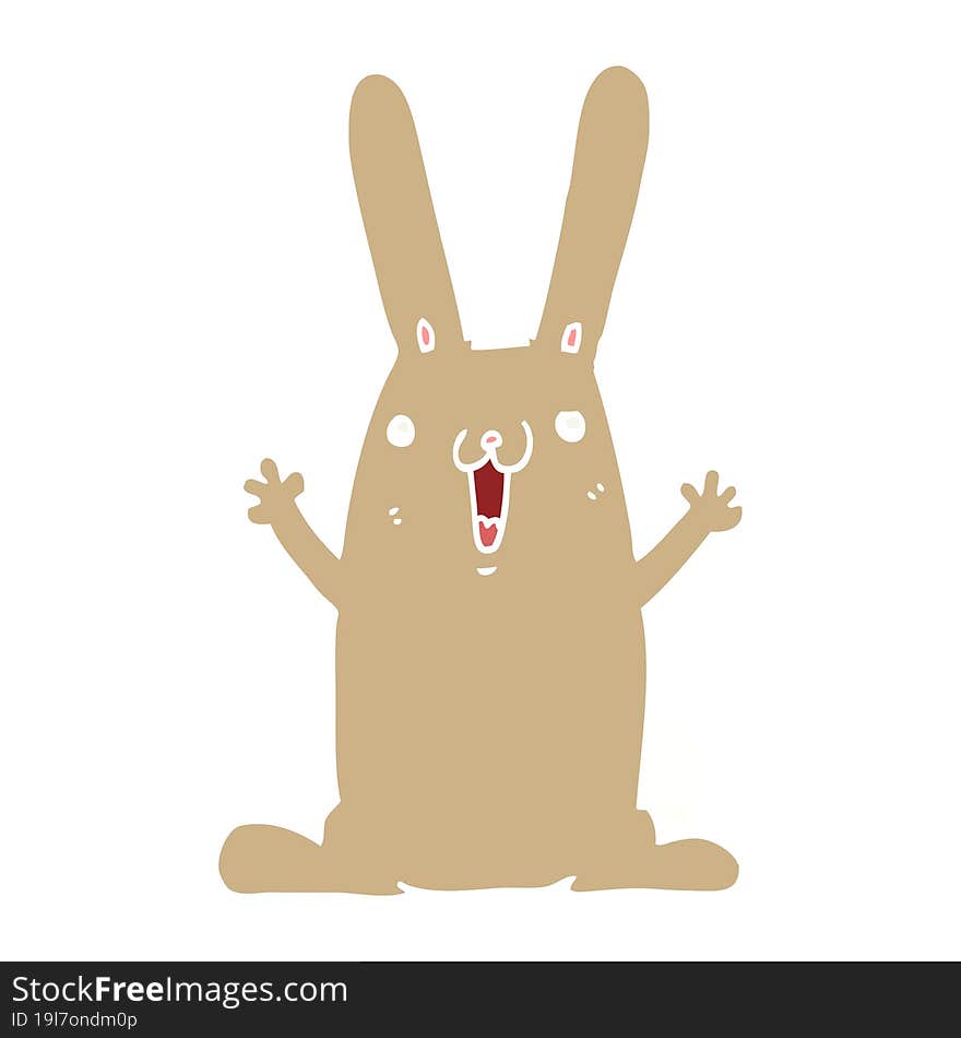 Flat Color Style Cartoon Rabbit