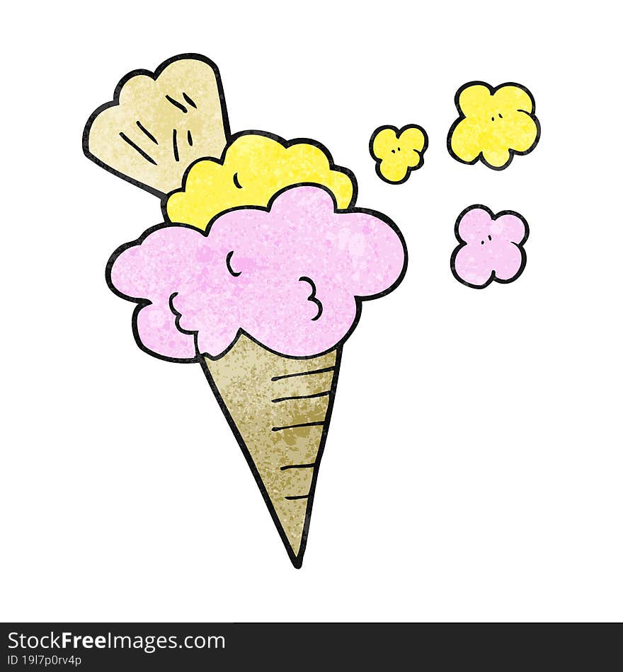 freehand drawn texture cartoon ice cream