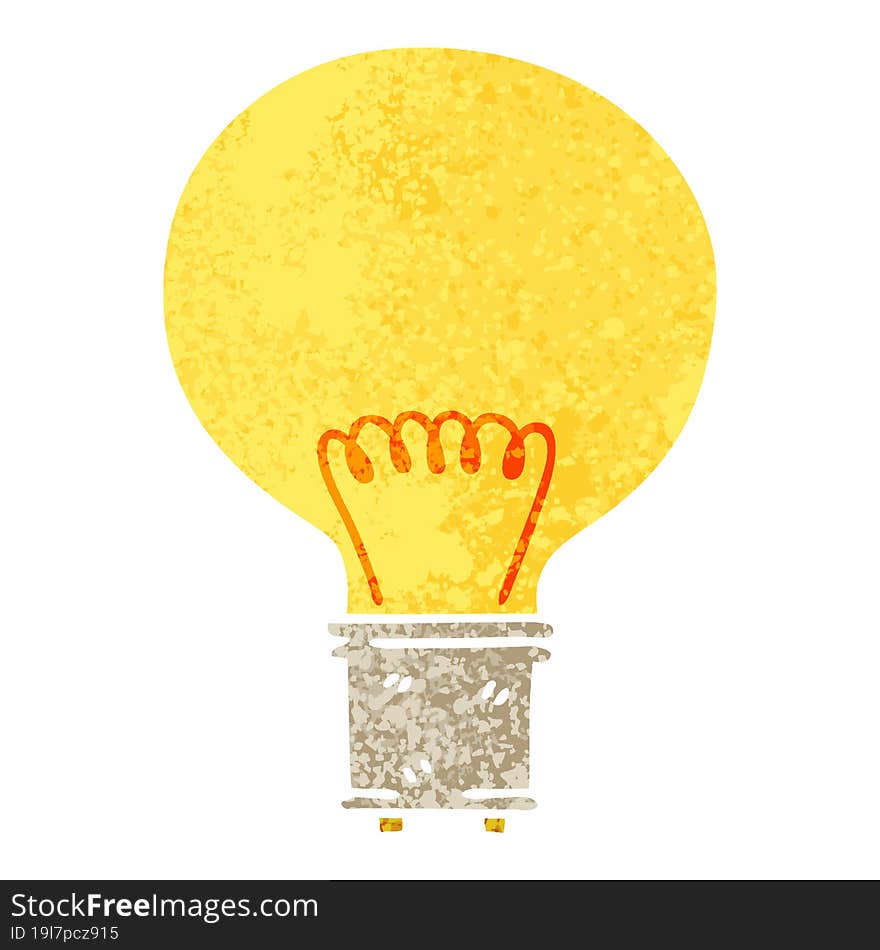 Quirky Retro Illustration Style Cartoon Light Bulb