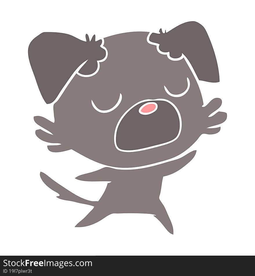 flat color style cartoon dog