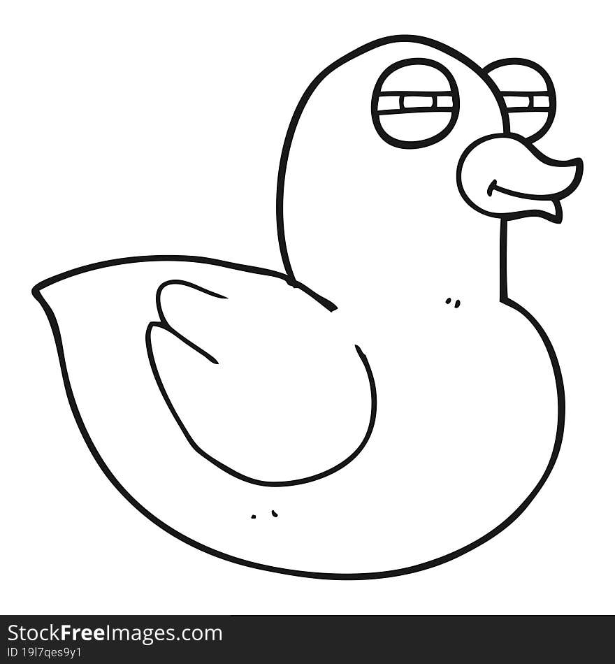 Black And White Cartoon Funny Rubber Duck