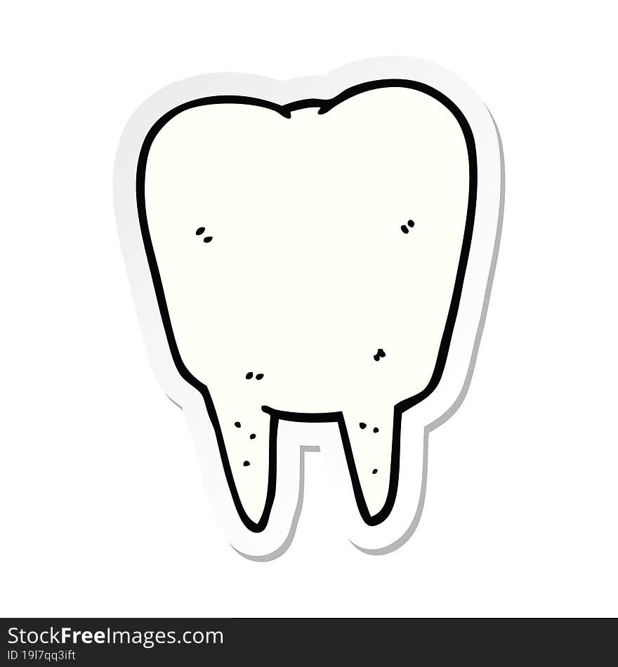 sticker of a cartoon tooth