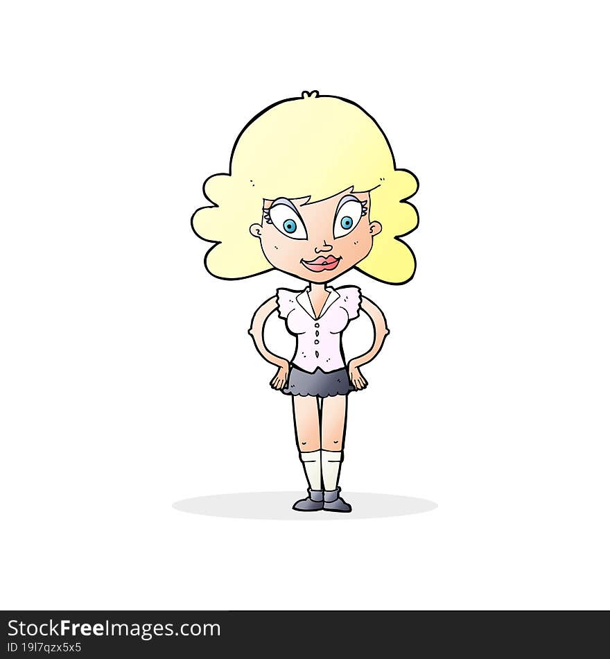 cartoon pretty woman