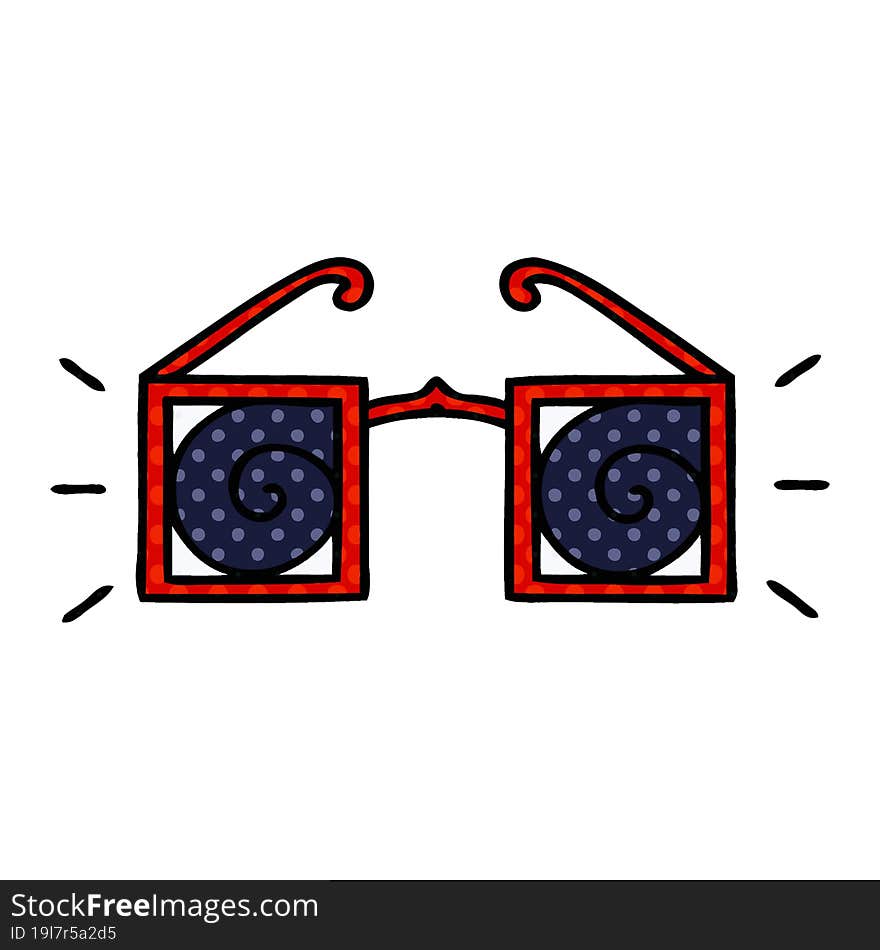 Comic Book Style Cartoon Hypnotic Glasses