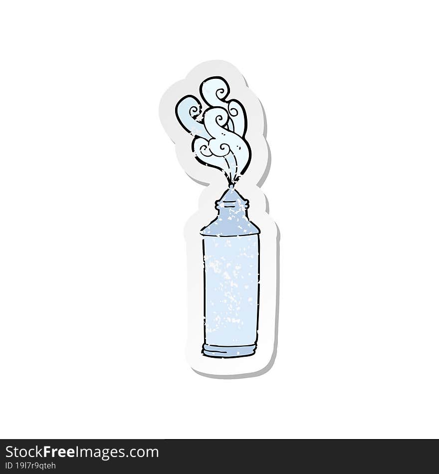 retro distressed sticker of a cartoon water bottle