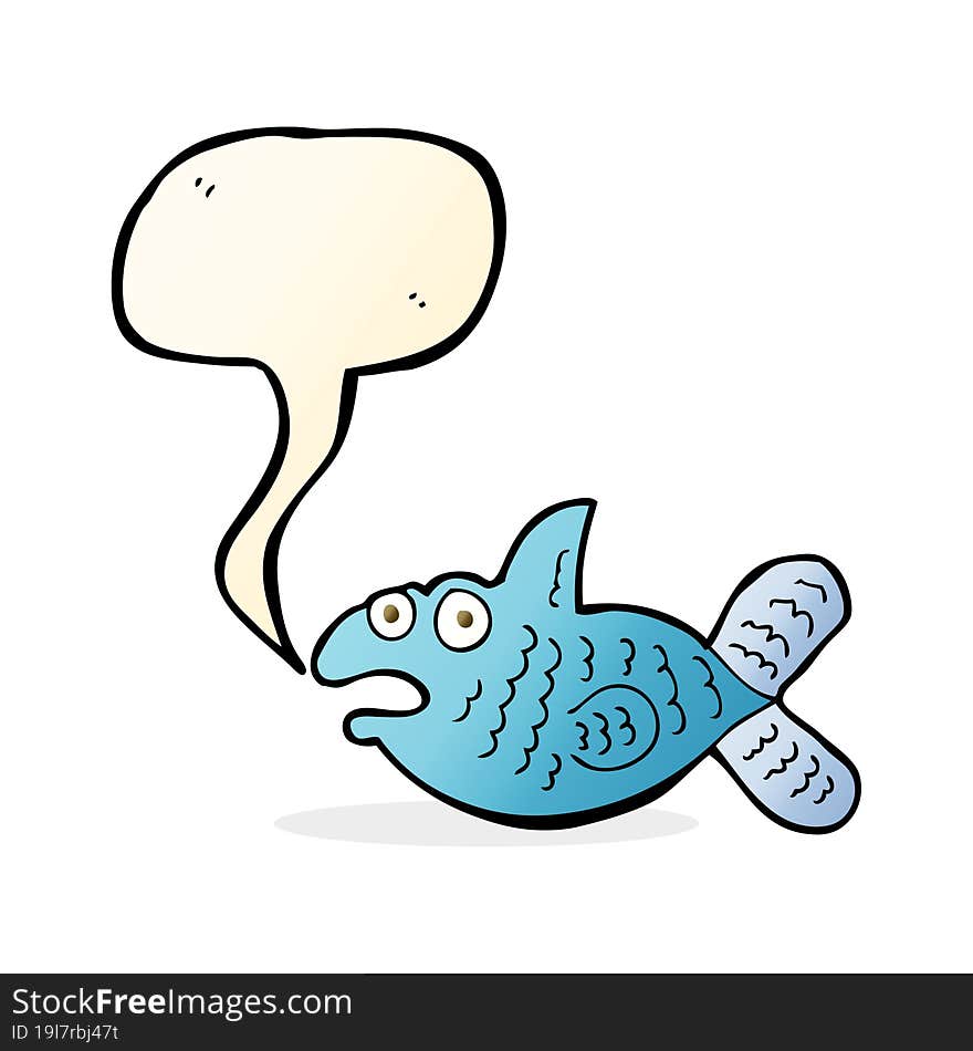 cartoon fish with speech bubble