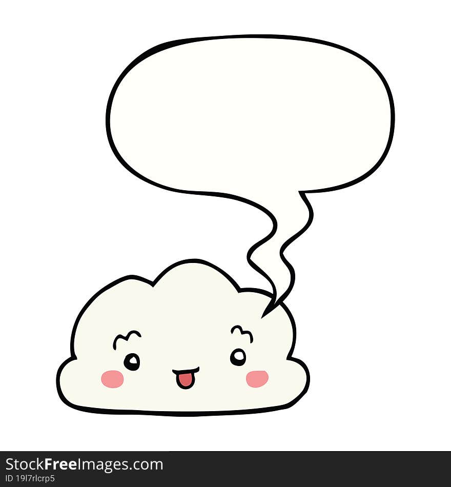 cartoon cloud and speech bubble