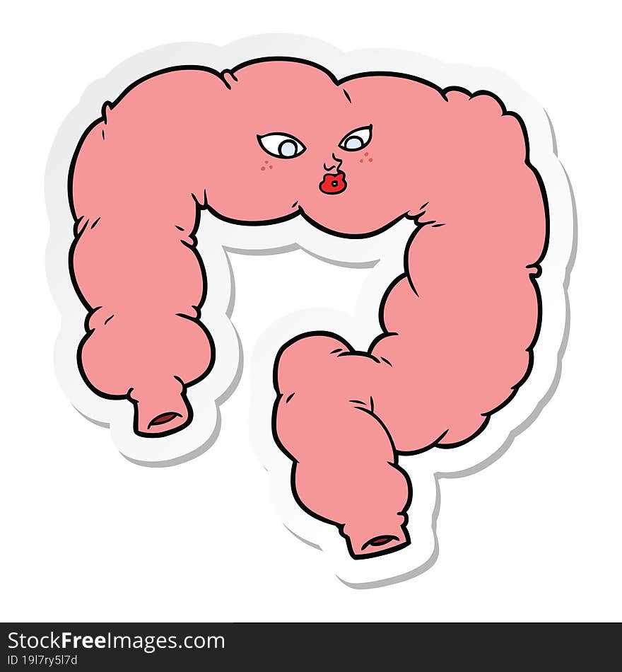 sticker of a cartoon colon