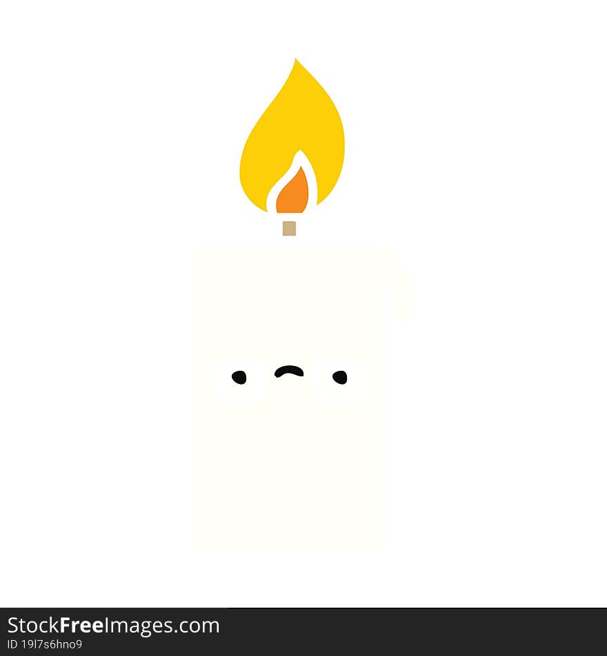 flat color retro cartoon of a lit candle