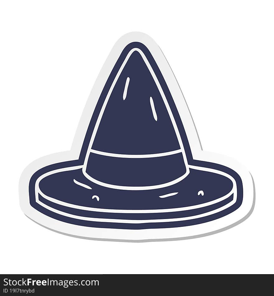 cartoon sticker of a witches hat