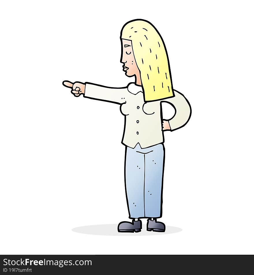 cartoon woman pointing