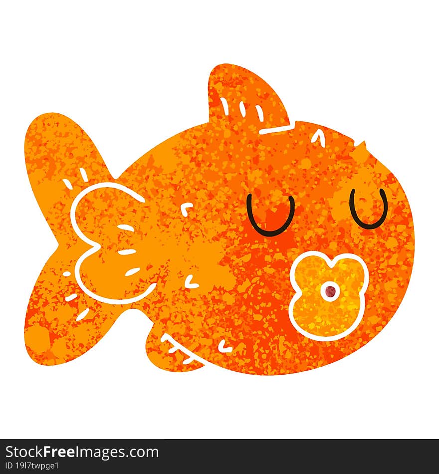 quirky retro illustration style cartoon fish