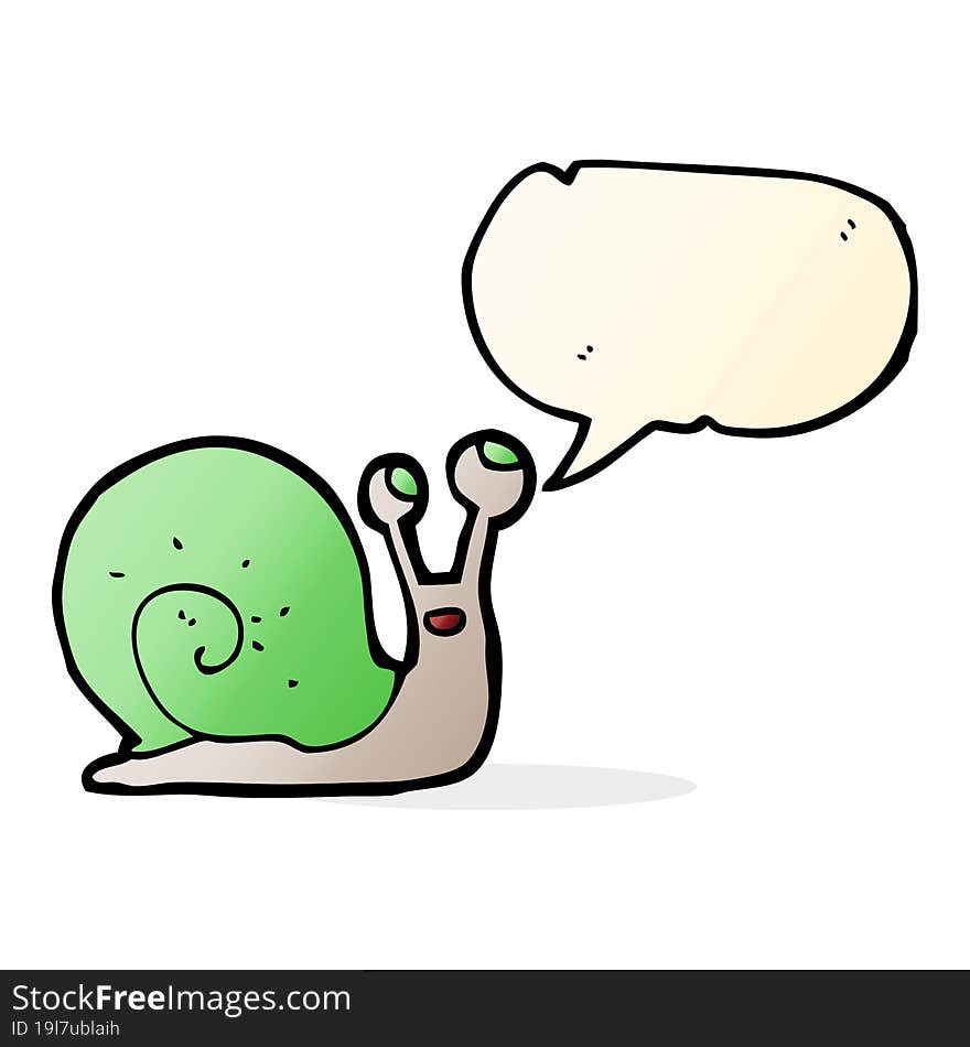 cartoon snail with speech bubble