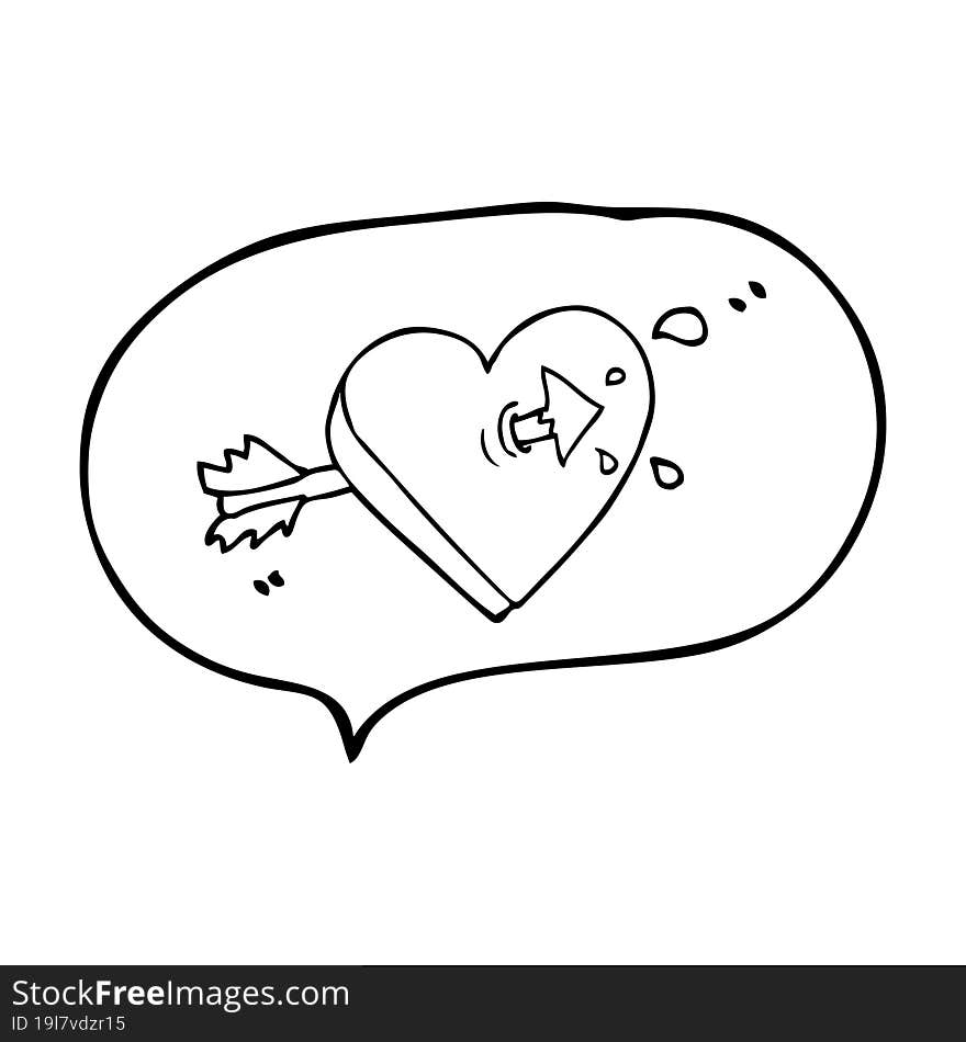 freehand drawn speech bubble cartoon arrow through heart freehand drawn speech bubble cartoon. freehand drawn speech bubble cartoon arrow through heart freehand drawn speech bubble cartoon