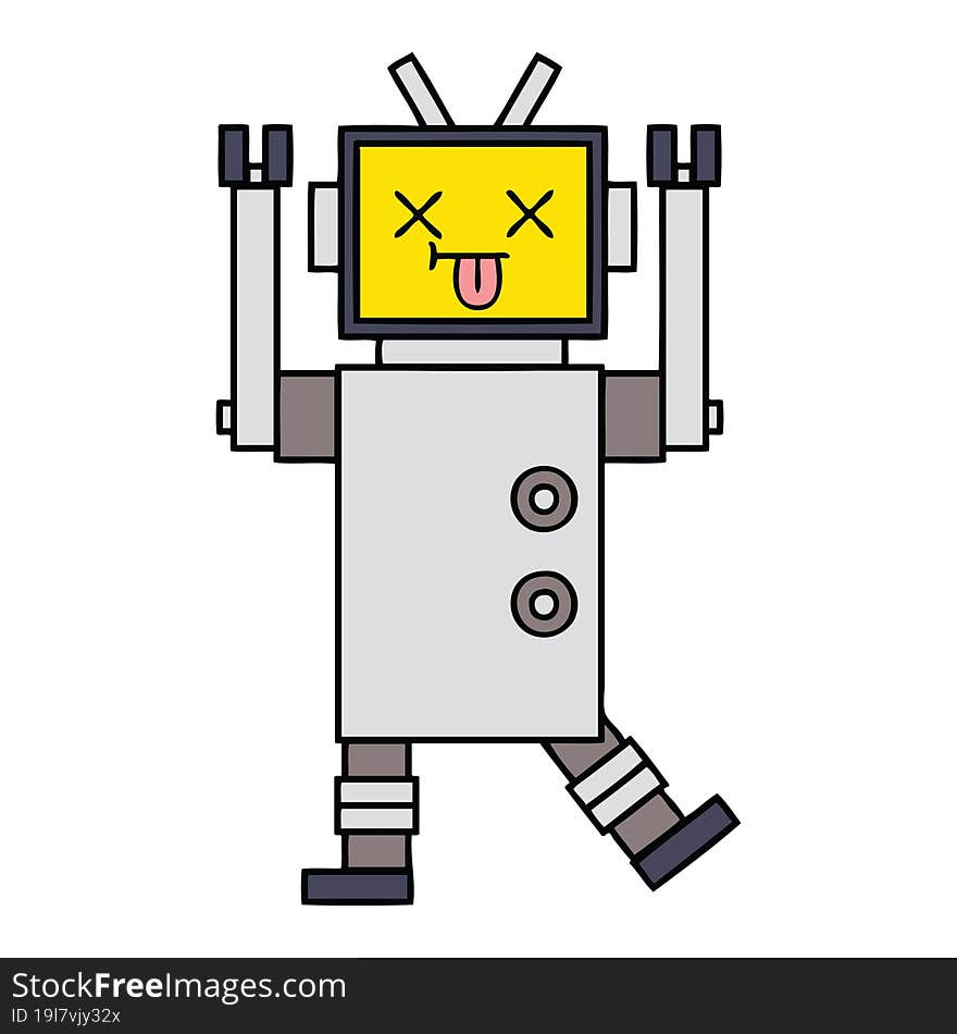 cute cartoon of a robot. cute cartoon of a robot