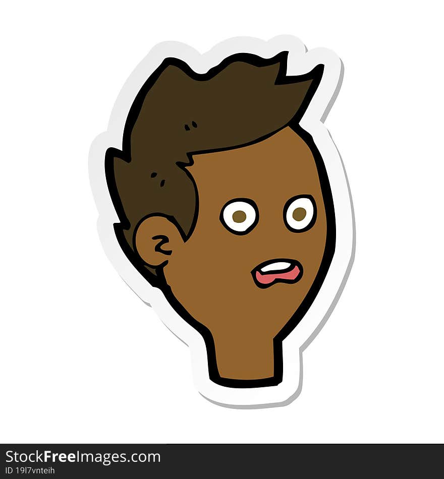 sticker of a cartoon shocked man